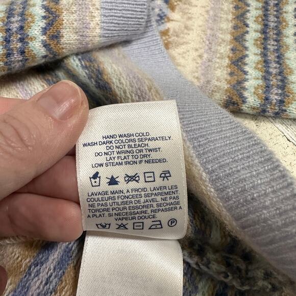 Lands’ End Cashmere Cardigan XS | Fair Isle | 100% Cashmere | MSRP $200 - Picture 10 of 10